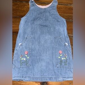 Vintage Cherokee Denim Dress with Floral Embroidery